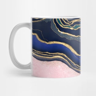 Pink Blue Gold Fluid Liquid Painting Mug